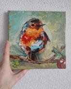 Roodborstje ~ vogeltje ~ kleintje kunst ~schilderij ~atelier, Ophalen of Verzenden