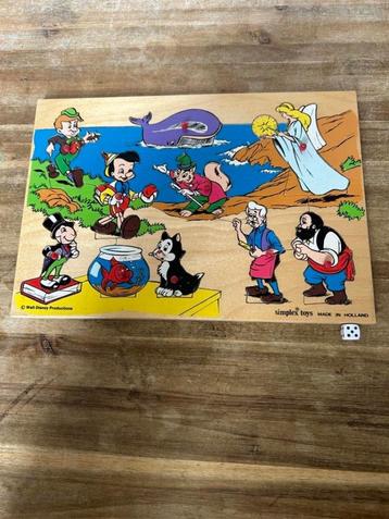 Vintage Simplex toys houten knopjespuzzel: Pinocchio beschikbaar voor biedingen