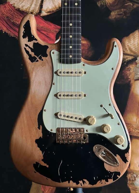 Kauffmann John Mayer Black One Stratocaster, Fender model., Muziek en Instrumenten, Snaarinstrumenten | Gitaren | Elektrisch, Zo goed als nieuw