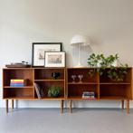 - Vintage dressoir, 2 delen, teak, Deens -, Gebruikt, 100 tot 150 cm, ., Ophalen of Verzenden