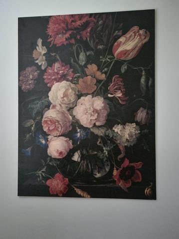 Bloemen schilderij 90  120 op hout geschilderd.  beschikbaar voor biedingen