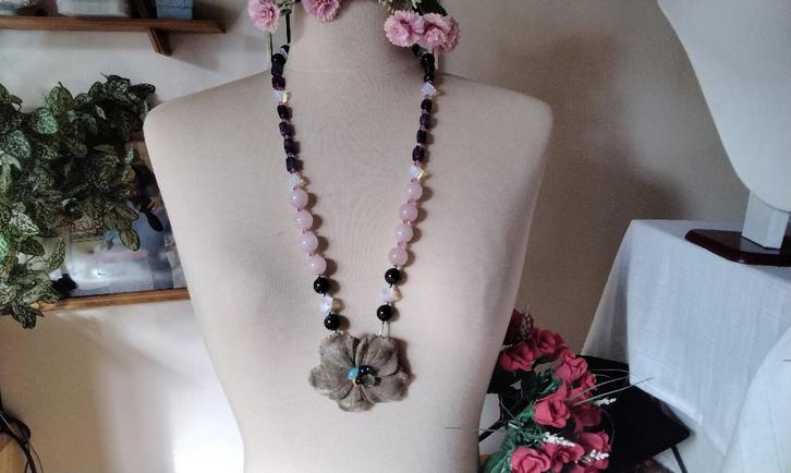 Zeldzame Ketting, Natuurlijk Collectie Stenen ETALAGEPOP st, Sieraden, Tassen en Uiterlijk, Kettingen, Nieuw, Overige materialen