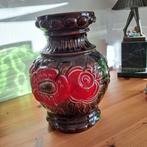Vintage vaas uit de jaren 70 - bruin/rood oranje, Ophalen of Verzenden