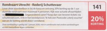 Rondvaart Utrecht - Rederij Schuttevaer 20% korting. Bon 141 beschikbaar voor biedingen