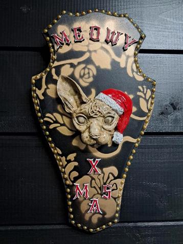 Meowy Xmas kerst naakt kat wand ornament  beschikbaar voor biedingen