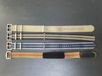 4 NATO horlogebandjes 22mm, James Bond, Desert, Blauw Gr,, Overige materialen, Polshorloge, Overige materialen, Ophalen of Verzenden