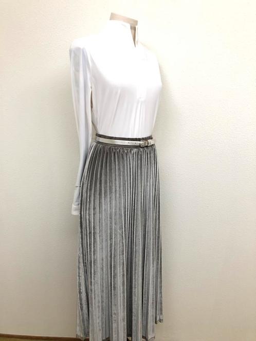 ROK mt38/M JOSEPHINE & CO plissé zilverkl chique/sportief, Kleding | Dames, Rokken, Zo goed als nieuw, Maat 38/40 (M), Grijs, Ophalen of Verzenden
