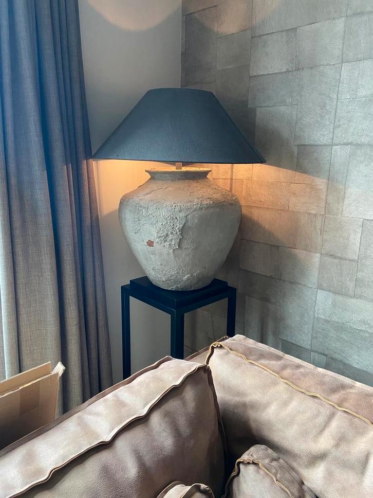 Grote Kruiklamp met Kap, Huis en Inrichting, Lampen | Hanglampen, Zo goed als nieuw, 75 cm of meer, Stof, Ophalen of Verzenden