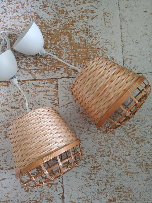 IKEA x Piet Hein Eek INDUSTRIELL bamboe boho hanglampje lamp, Huis en Inrichting, Lampen | Lampenkappen, Zo goed als nieuw, Rond