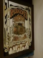 Reclamespiegel Riskoff Production, Antiek en Kunst, Antiek | Spiegels, Ophalen, Rechthoekig, Minder dan 50 cm