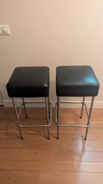 Barkruk met leren zitting - Westerpark Breda, Huis en Inrichting, Barkrukken, Met voetsteun, 60 tot 90 cm, Leer, Ophalen of Verzenden