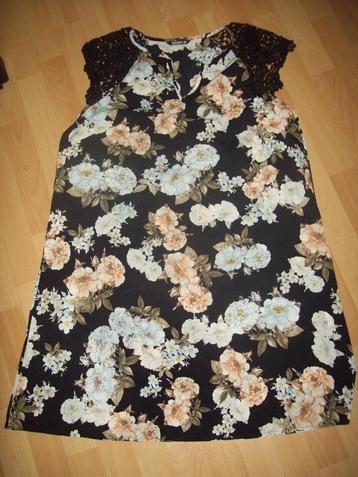 NIEUW! Romantische ibiza zwarte bloem jurk maat 0XL 44 46 beschikbaar voor biedingen