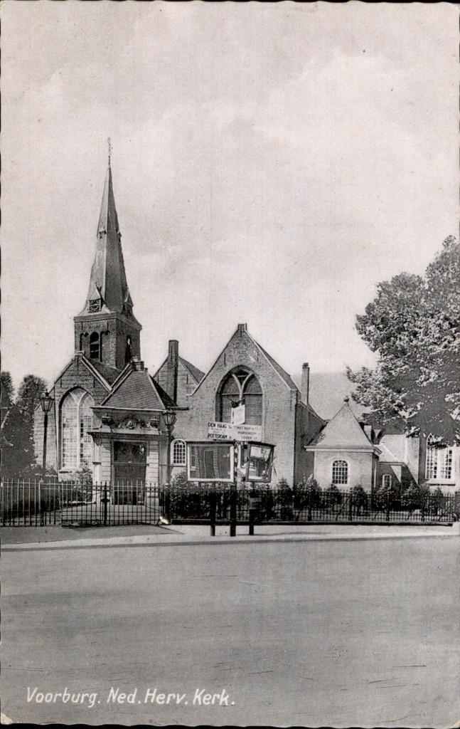 Voorburg Ned herv  Kerk, Verzamelen, Ansichtkaarten | Nederland, Ongelopen, Zuid-Holland, 1920 tot 1940, Ophalen of Verzenden
