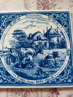 Delfts blauw bordje "de boerderij", Antiek en Kunst, Antiek | Wandborden en Tegels, Ophalen of Verzenden