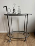 Zilveren Serveerwagen /drankkar met wieltjes, Huis en Inrichting, Ophalen, Zo goed als nieuw