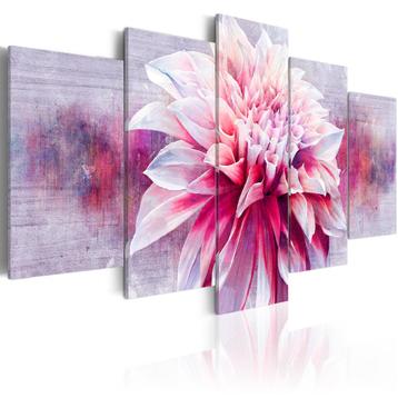 247 Paars Roze Bloem 5 Luik Canvas Schilderij 200x100 Nieuw beschikbaar voor biedingen