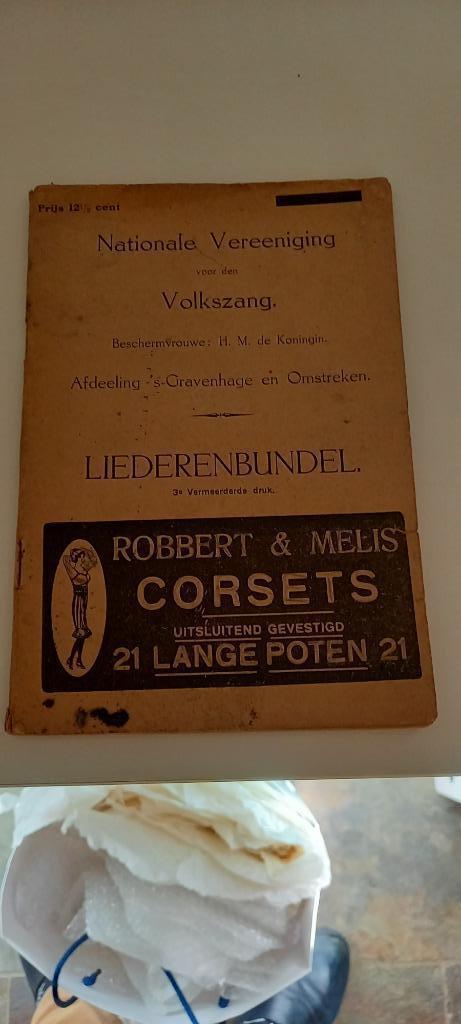 vintage Liederenbundel 1916- Den Haag met reclame, Boeken, Muziek, Gelezen, Artiest, Ophalen of Verzenden