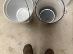 Twee vintage emaille emmers, Ophalen, Gebruikt, Overige materialen, Met handgreep