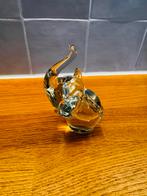 Glazen beeldje olifant met slurf omhoog, Ophalen of Verzenden