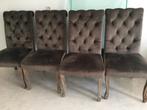 Luxe Eric Kuster stoelen, 4 stuks (1 beschadigd), Gebruikt, Bruin, Ophalen of Verzenden, Vier