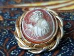 Mooie oude broche of speld uit Engeland met een camee 3,3 cm, Antiek en Kunst, Ophalen of Verzenden