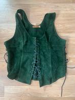 Mytholon leren bodice, Maat L, groene suede, Kleding | Dames, Tops, Verzenden, Maat 42/44 (L), Zo goed als nieuw, Zonder mouw
