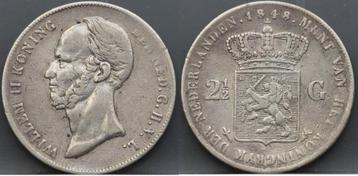 Zilveren rijksdaalder 1848 - 2 1/2 gulden 1848 - Willem 2 beschikbaar voor biedingen