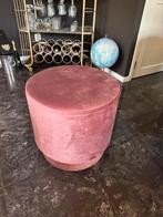 Roze Velvet Poef - Voetenbankje, Minder dan 50 cm, Rond, Ophalen of Verzenden, Zo goed als nieuw
