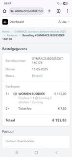 Gymrace 5 OKT women buddy, Tickets en Kaartjes, Twee personen, Overige soorten, Overige typen