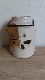 Zeer leuk beige vintage windlicht, nieuw, Ophalen of Verzenden, Nieuw, Beige, Kandelaar