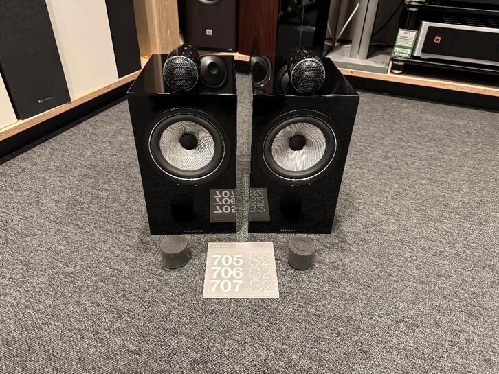EP:Apollo Bowers & Wilkins 705 S2 Zwart inruil set!, Audio, Tv en Foto, Luidsprekers, Gebruikt, Front, Rear of Stereo speakers