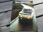 Folder Simca 1000 Rallye 1971, Zo goed als nieuw, Overige merken, Simca, Ophalen of Verzenden