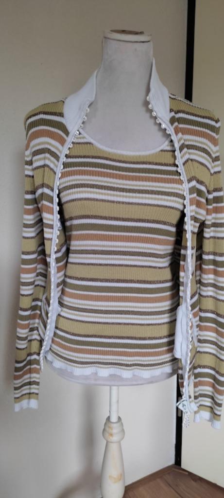 Luisa Spagnoli vintage twinset, maat 38., Kleding | Dames, Truien en Vesten, Zo goed als nieuw, Maat 38/40 (M), Groen, Verzenden