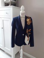 Prachtig donkerblauw blazer jasje, goud-knopen, maat S., Blauw, Zara, Ophalen of Verzenden, Zo goed als nieuw