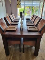 Eettafel met 8 stoelen, Huis en Inrichting, Ophalen, 100 tot 150 cm, 200 cm of meer, Zo goed als nieuw