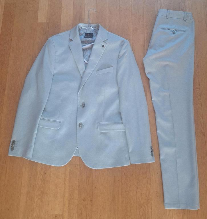 Stijlvol pak - Colbert & Pantalon - Pastel Groen, Kleding | Heren, Kostuums en Colberts, Zo goed als nieuw, Maat 48/50 (M), Groen