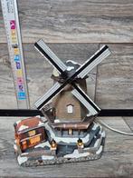Kerstdorp molen draaiende wieken verlicht originele doos, Diversen, Kerst, Ophalen of Verzenden, Zo goed als nieuw