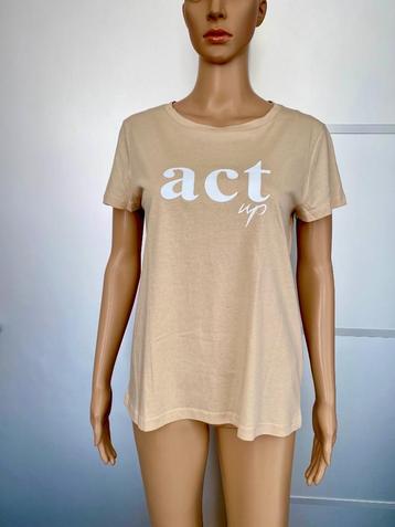 H455 Nieuw: Minimum maat XS/S t-shirt top beige beschikbaar voor biedingen