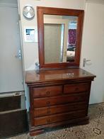 Commode met spiegel, massief kersenhout, Ophalen, 100 tot 150 cm, Zo goed als nieuw, Hout