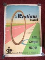Origineel affiche van RADIUM RIJWIELBANDEN, Verzamelen, Ophalen of Verzenden, Zo goed als nieuw, Reclamebord