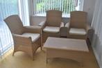 Tuinset, 3 fauteuils en een tafeltje, Tuin en Terras, Ophalen, Gebruikt, Bijzettafel, 3 zitplaatsen