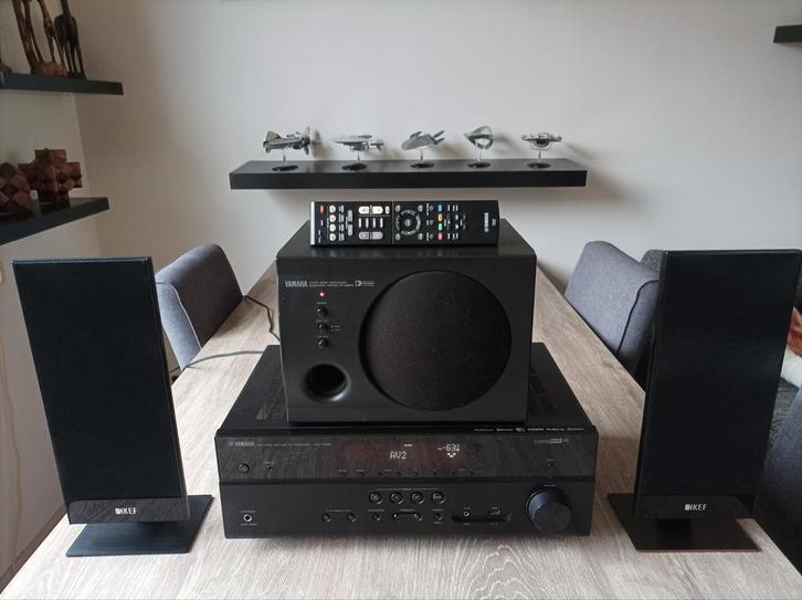 kef T 101 Satellite  set  plus Yamaha receiver, Audio, Tv en Foto, Luidsprekers, Gebruikt, Overige merken, Ophalen of Verzenden