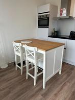 Off-White Kitchen Island (LESS THAN A YEAR USE!), Minder dan 100 cm, 100 tot 150 cm, Met plank(en), Off-white, classic