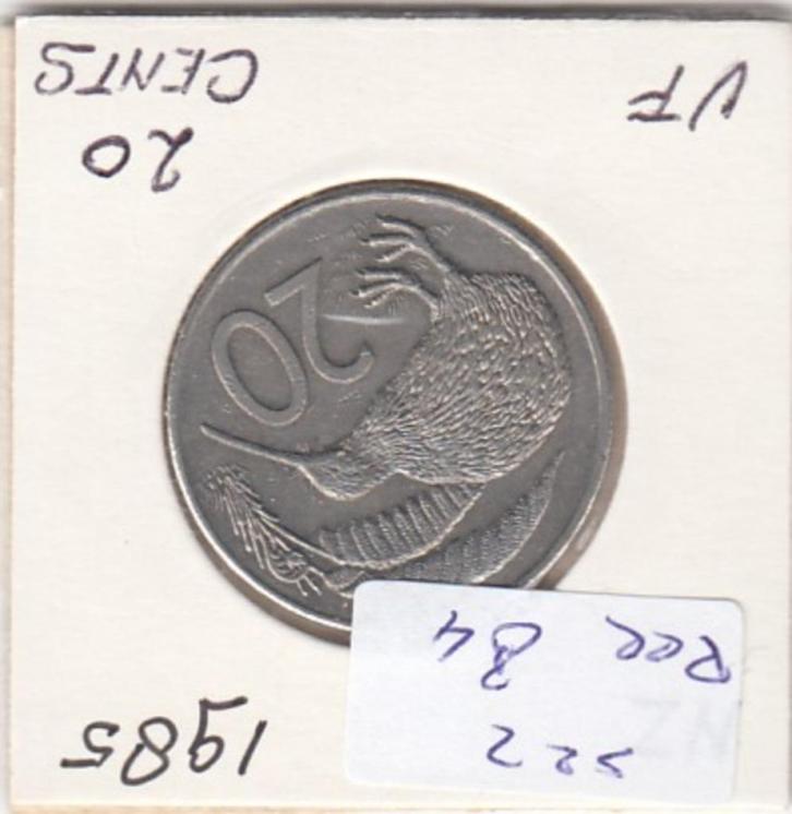 S22-BEE-0084 New Zealand 20 cent VF 1985 KM36.1, Postzegels en Munten, Munten | Oceanië, Verzenden