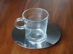 4 nespresso lungo kopjes met rvs schotels, Huis en Inrichting, Keuken | Servies, Ophalen of Verzenden, Overige stijlen, Kop(pen) en/of Schotel(s)