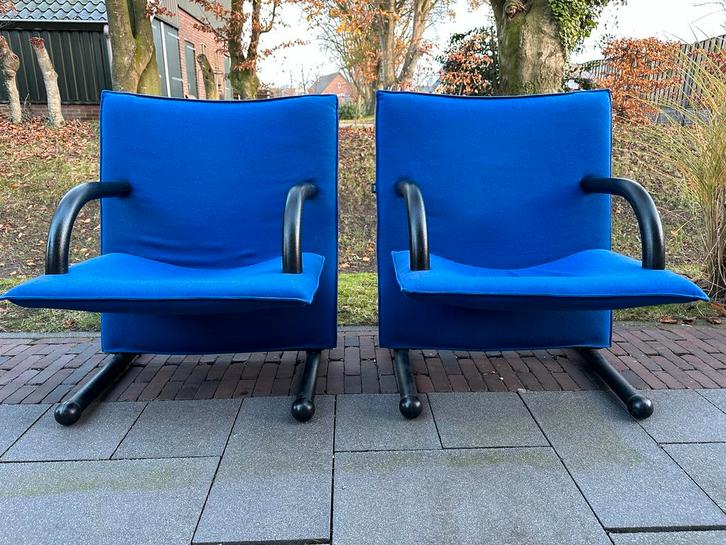 Arflex Set Blauwe Stoelen - Vintage Design, Antiek en Kunst, Antiek | Meubels | Stoelen en Banken, Ophalen