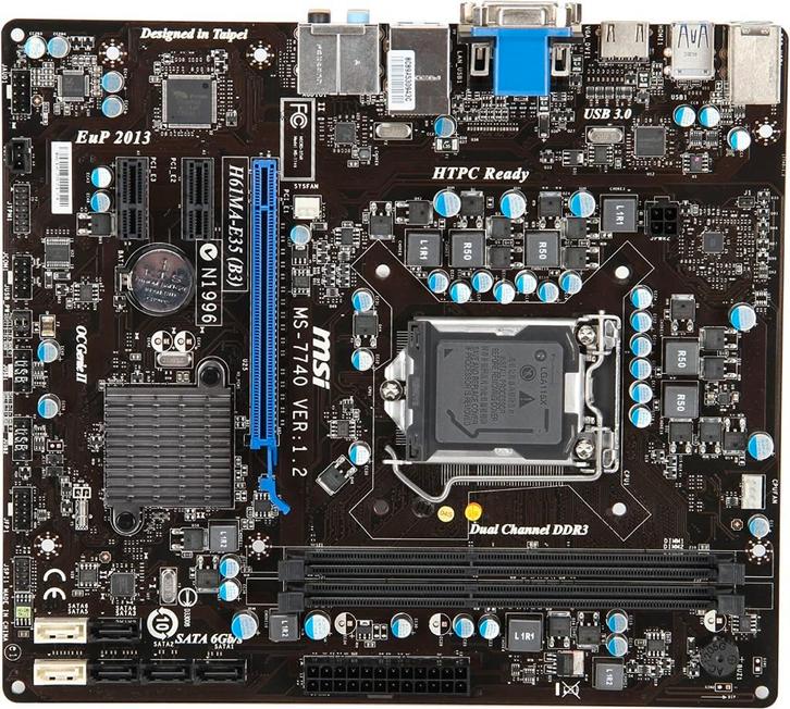 msi h61 moederbord (lga1155), Computers en Software, Moederborden, Gebruikt, DDR3, Ophalen