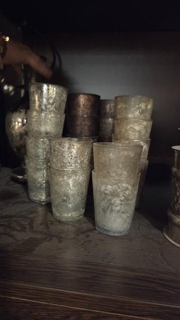 Set 20 waxinelicht glaasjes  beschikbaar voor biedingen