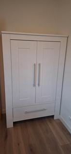 Witte Houten Kast met Lade & Deuren, Huis en Inrichting, Kasten | Kledingkasten, Ophalen, 100 tot 150 cm, Zo goed als nieuw, Modern