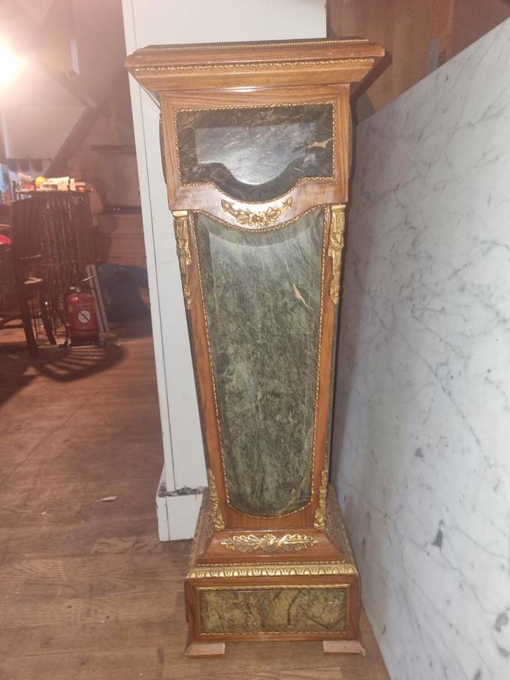 Antieke sokkel/zuil met marmer, Huis en Inrichting, Woonaccessoires | Zuilen en Pilaren, Gebruikt, Ophalen of Verzenden